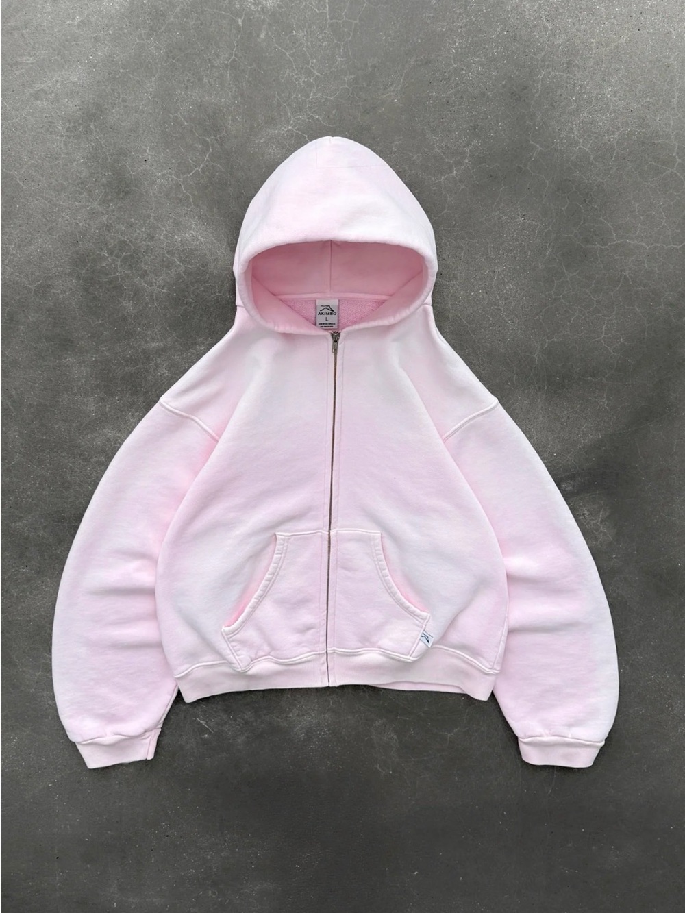 AKIMBO ZIP-UP HOODIE - SUN FADED PINK - Size Small